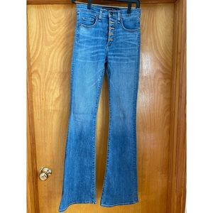 Veronica Beard Button Fly wide leg jeans